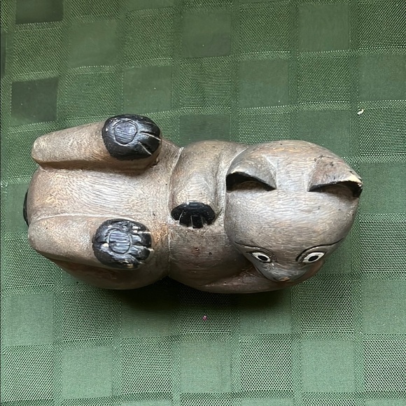 Vintage Handcrafted Wooden Cat Figurine - Picture 4 of 10